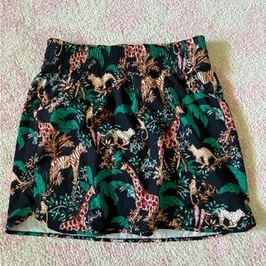 Lilly Pulitzer Black Jungle Print Midi Skirt
